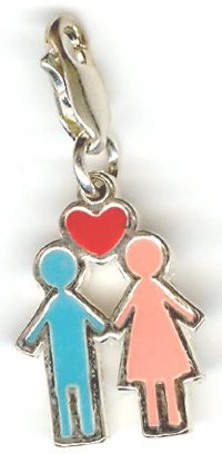 Sterling Silver 20x14mm Couple Pendant